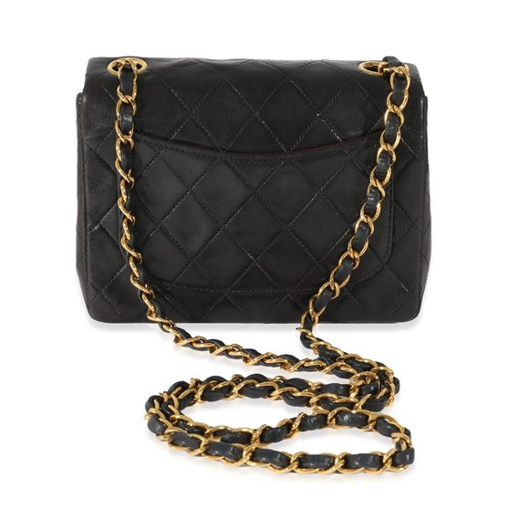 Chanel Vintage Black Lambskin 24K Mini Flap Bag - Picture 3 of 8